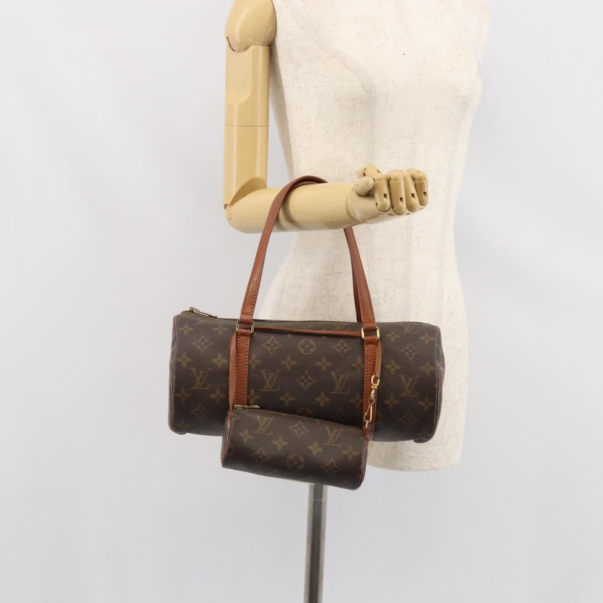Louis Vuitton Papillon Handbag Monogram Canvas, BROWN, CANVAS, Handbag