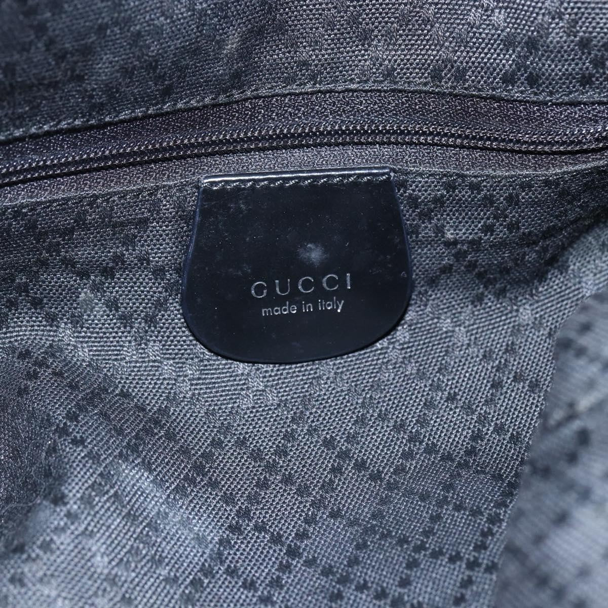Gucci Vintage Bamboo Handle Open Hobo Nylon, BLACK, NYLON, Handbag