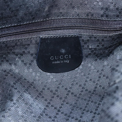 Gucci Vintage Bamboo Handle Open Hobo Nylon, BLACK, NYLON, Handbag