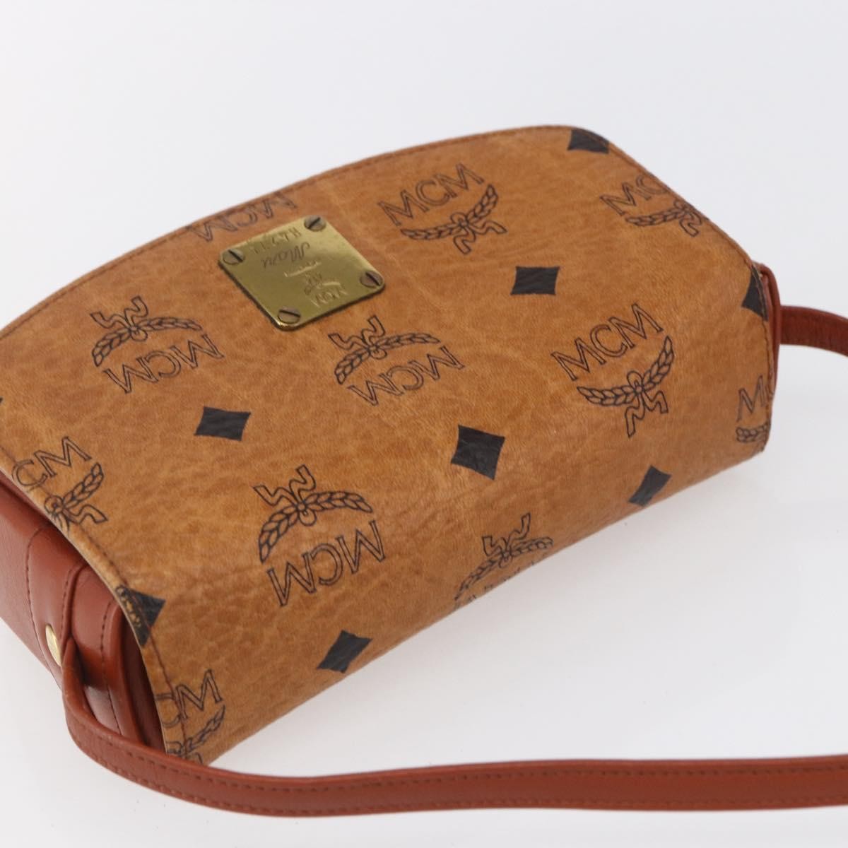 MCM Visetos Shoulder bag Canvas and Leather, BROWN, CANVAS, Shoulder bag