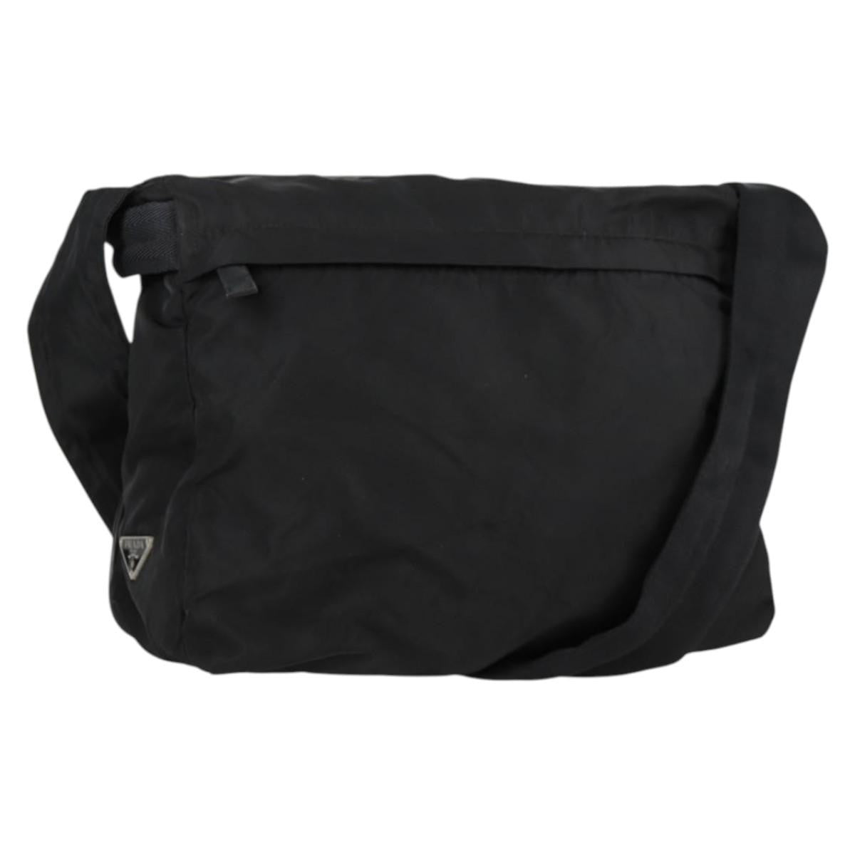 Prada Vintage Shoulder Bag Tessuto, Black, Nylon, Shoulder Bag