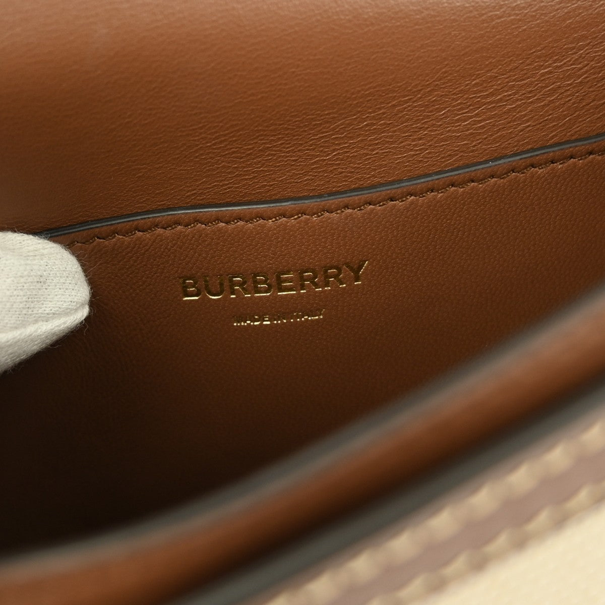 Burberry TB Flap Bag Canvas, BEIGE, CANVAS, Clutche & pouche