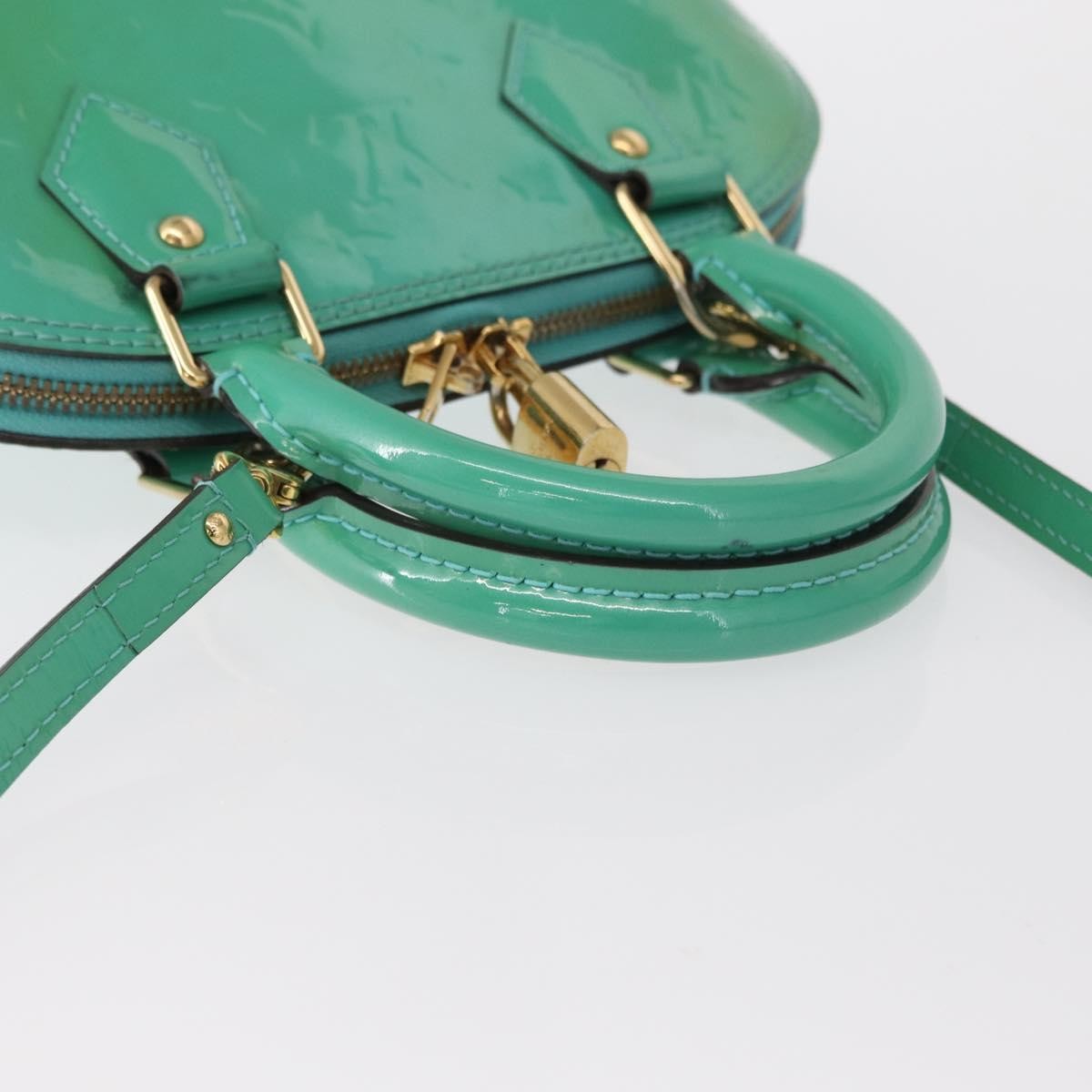 Louis Vuitton Alma Handbag Monogram Vernis, BLUE, PATENT_LEATHER, Handbag