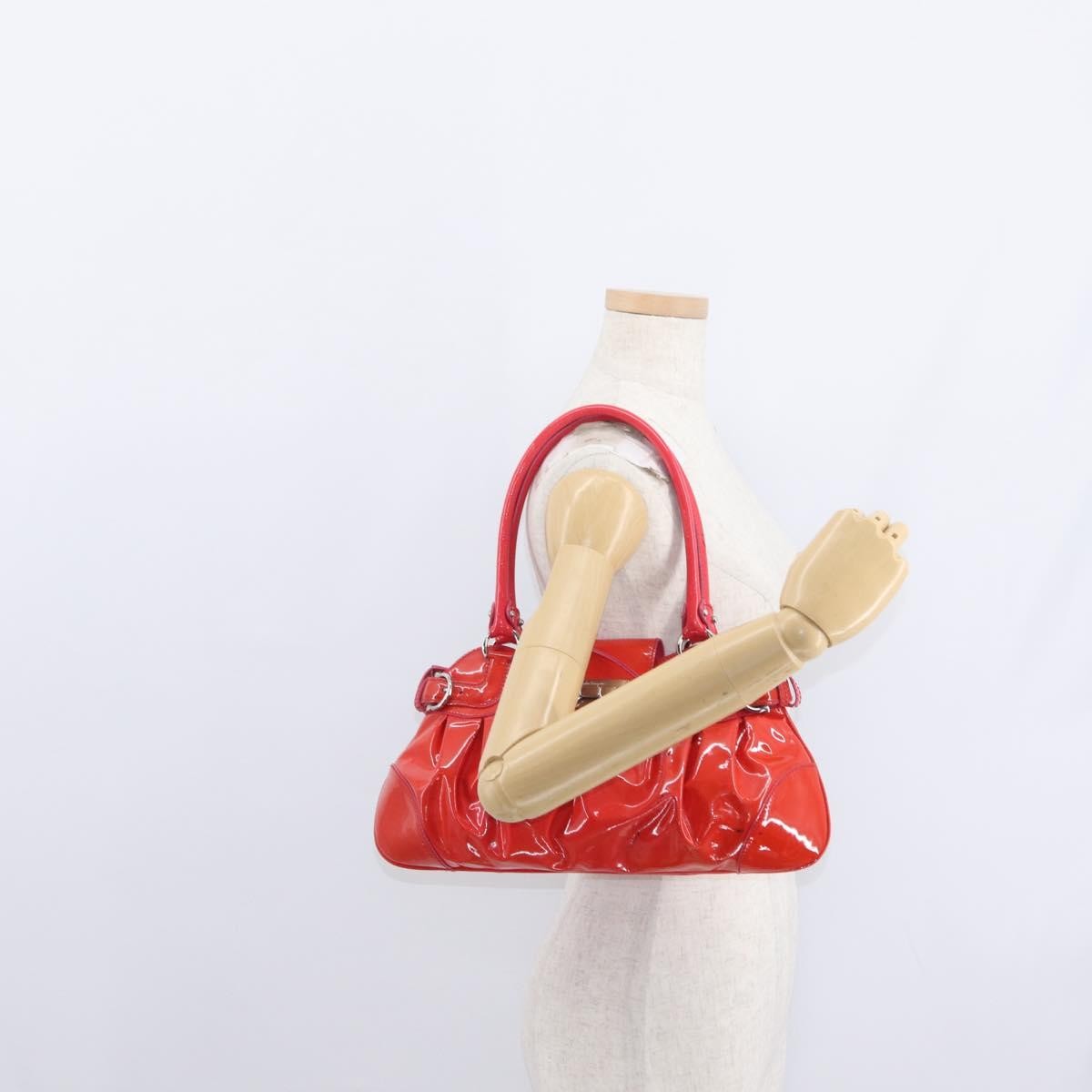 Salvatore Ferragamo Gancini handbag Patent leather, RED, PATENT_LEATHER, Handbag
