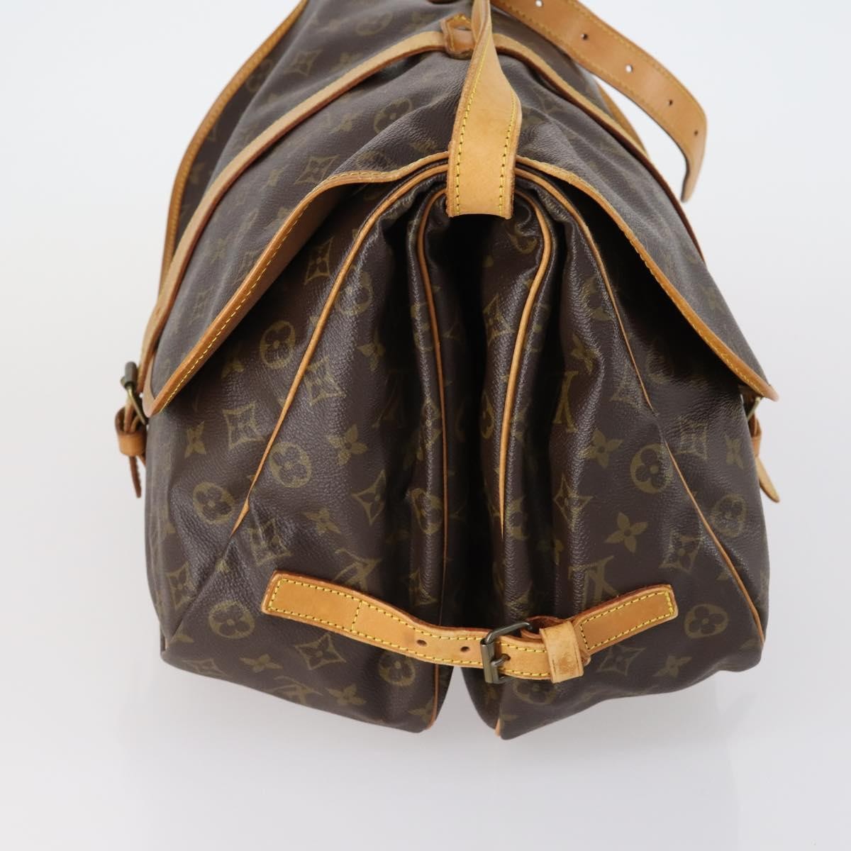 Louis Vuitton Saumur Handbag Monogram Canvas, BROWN, CANVAS, Shoulder bag