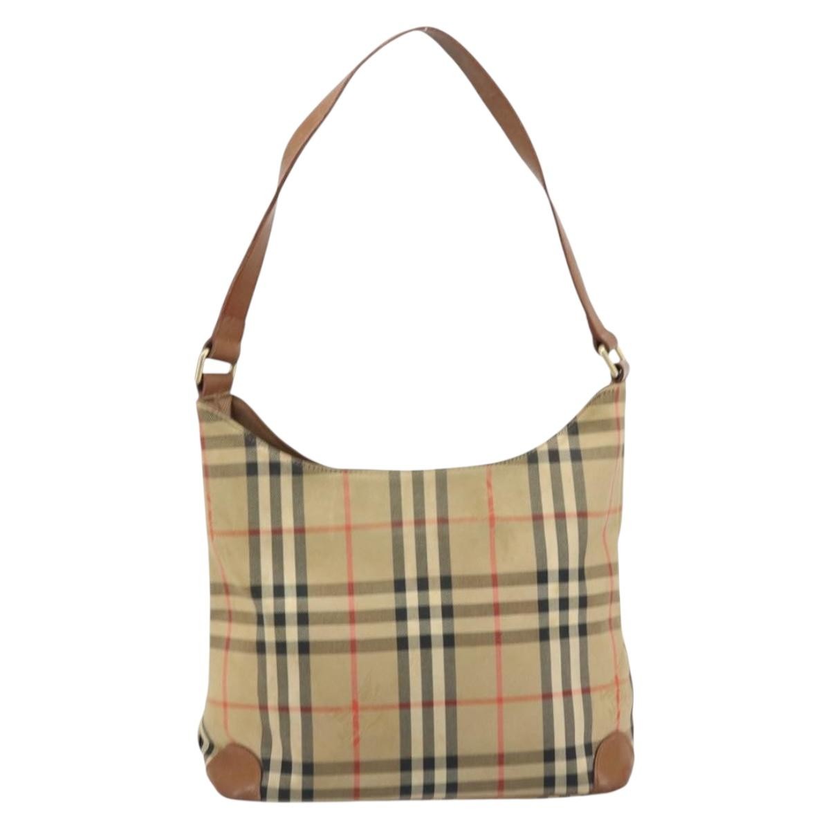 Burberry Nova check Shoulder bag Canvas and Leather, BEIGE, CANVAS, Shoulder bag
