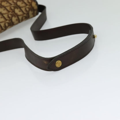 Christian Dior Vintage Trotter Flap Shoulder Bag Canvas, BROWN, CANVAS, Shoulder bag