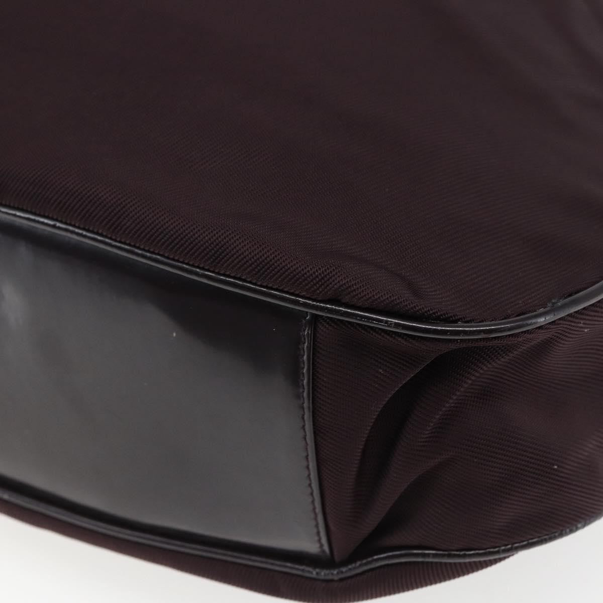 Gucci Vintage Bamboo Handle Bag Nylon, Burgundy, Nylon, Handbag