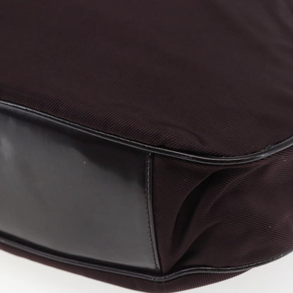 Gucci Vintage Bamboo Handle Bag Nylon, Burgundy, Nylon, Handbag