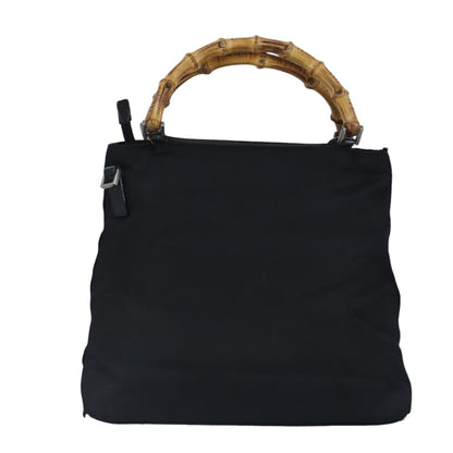Gucci Bamboo Zip Pouch Nylon & Leather, BLACK, NYLON, Clutche & pouche