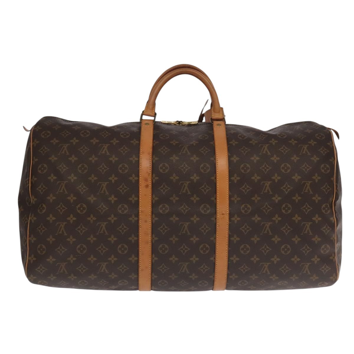 Louis Vuitton Keepall Bag Monogram Canvas, BROWN, CANVAS, Travel bag