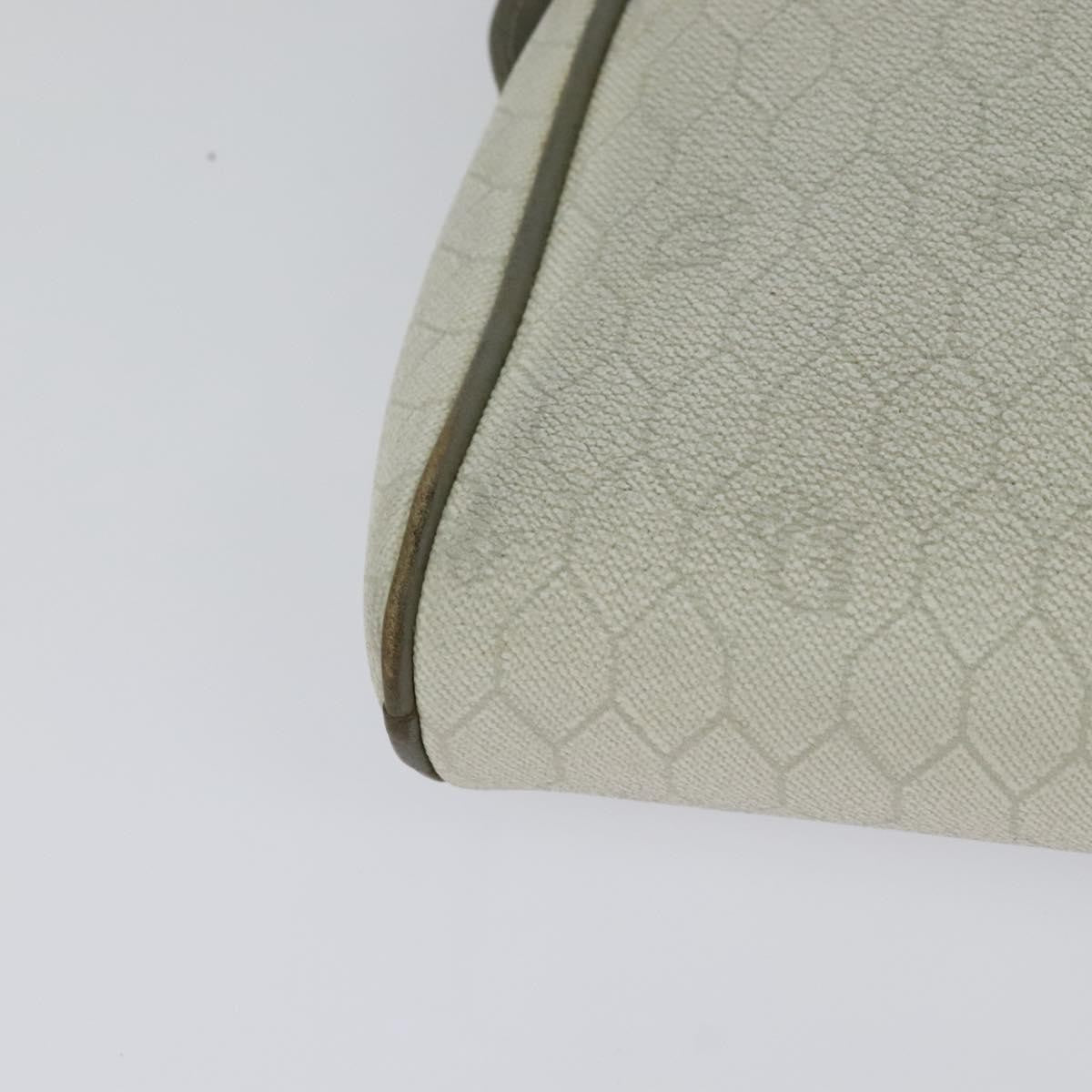 Christian Dior Vintage Honeycomb Zip Pouch Coated Canvas, WHITE, LEATHER, Clutche & pouche