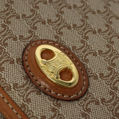 Celine Vintage Macadam Handbag Canvas and Leather, Beige, Canvas, Handbag