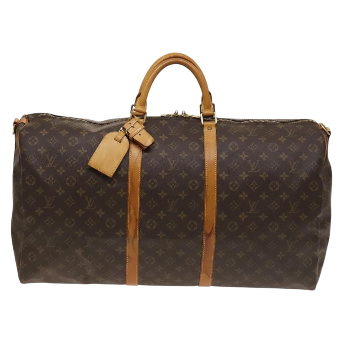 Louis Vuitton Keepall Bandouliere Bag Monogram Canvas, BROWN, CANVAS, Travel bag