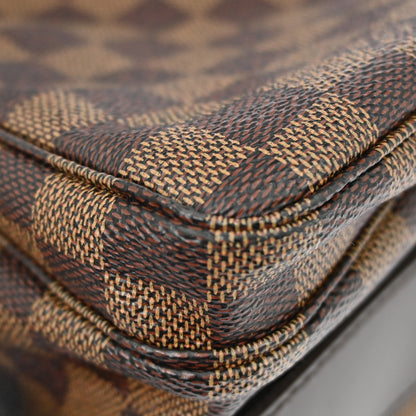 Louis Vuitton Naviglio Handbag Damier, BROWN, CANVAS, Shoulder bag