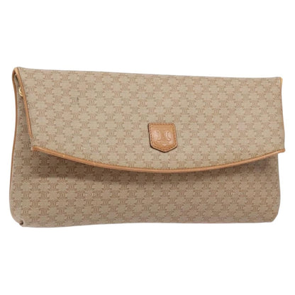 Celine Macadam Pochette Classic, BEIGE, LEATHER, Clutche & pouche