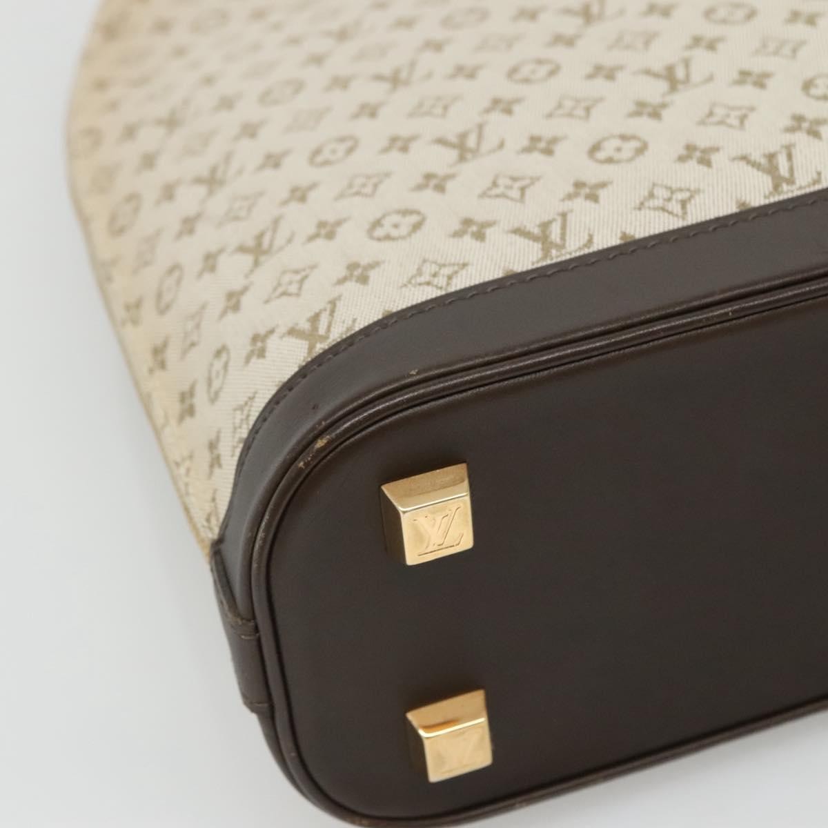 Louis Vuitton Alma Handbag Mini Lin Monogram, Khaki, Canvas, Handbag