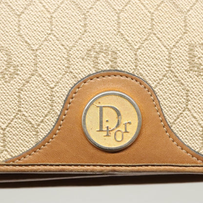 Christian Dior Vintage Honeycomb chain Canvas, BEIGE, CANVAS, Handbag