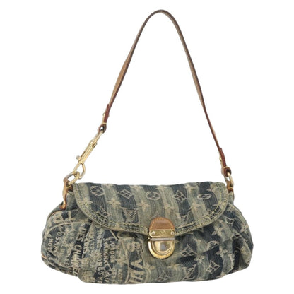 Louis Vuitton Pleaty Raye Handbag Striped Monogram Denim, BLUE, DENIM_JEANS, Shoulder bag