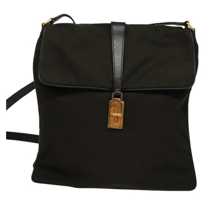 Prada Vintage Flap Messenger Bag Tessuto, Khaki, Nylon, Shoulder Bag