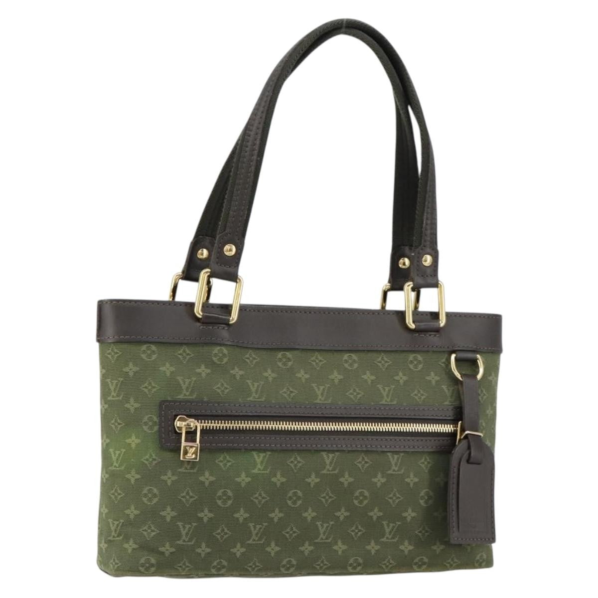 Louis Vuitton Lucille Handbag Mini Lin, KHAKI, CANVAS, Handbag