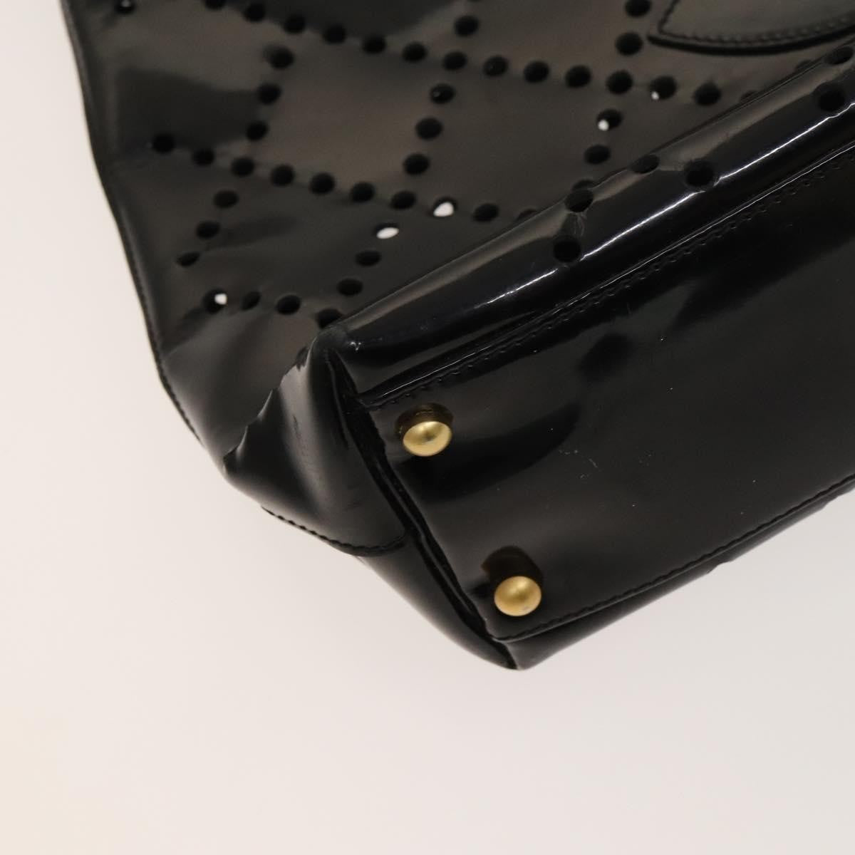 Chanel CC Chain Tote Perforated Patent, BLACK, PATENT_LEATHER, Tote bag