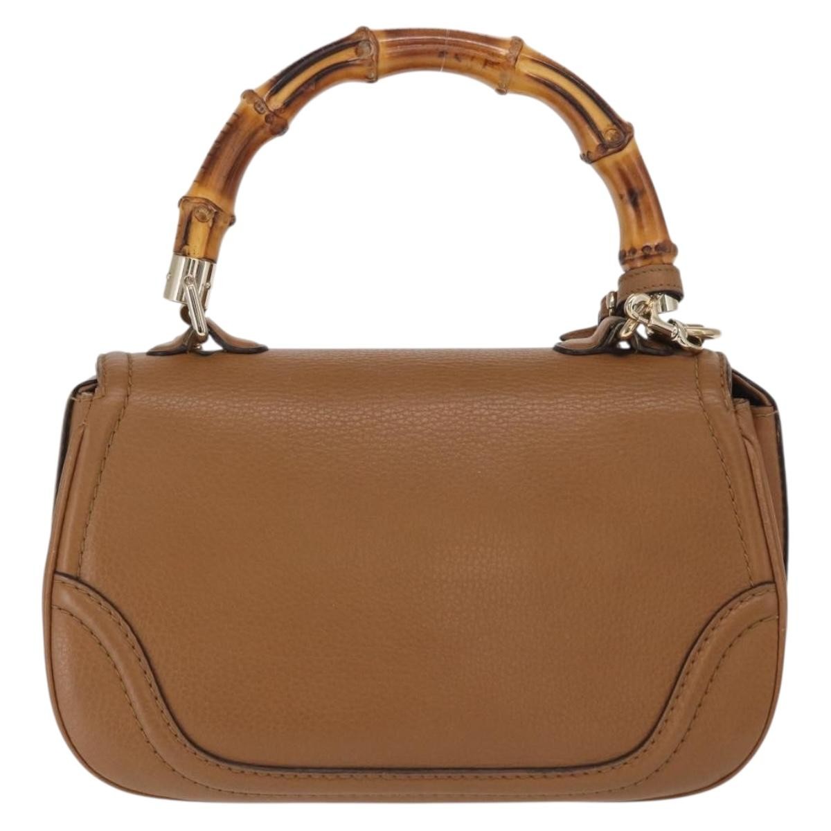 Gucci New Bamboo 1921 Top Handle Bag Leather, BROWN, LEATHER, Handbag