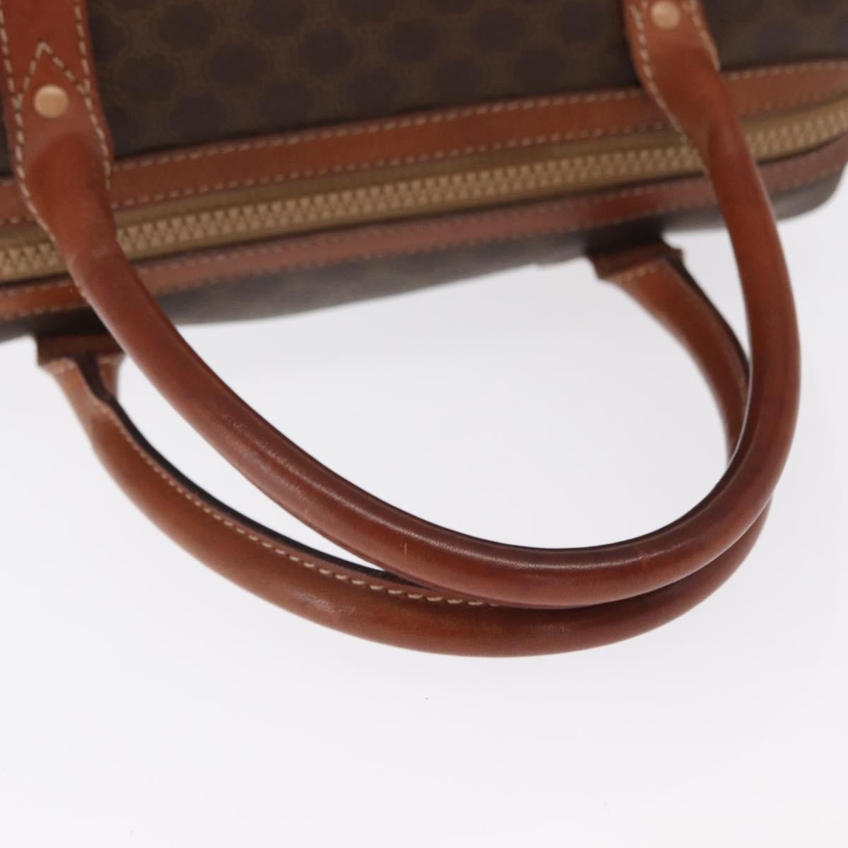 Celine Macadam Handbag Macadam with leather, BROWN, CANVAS, Handbag