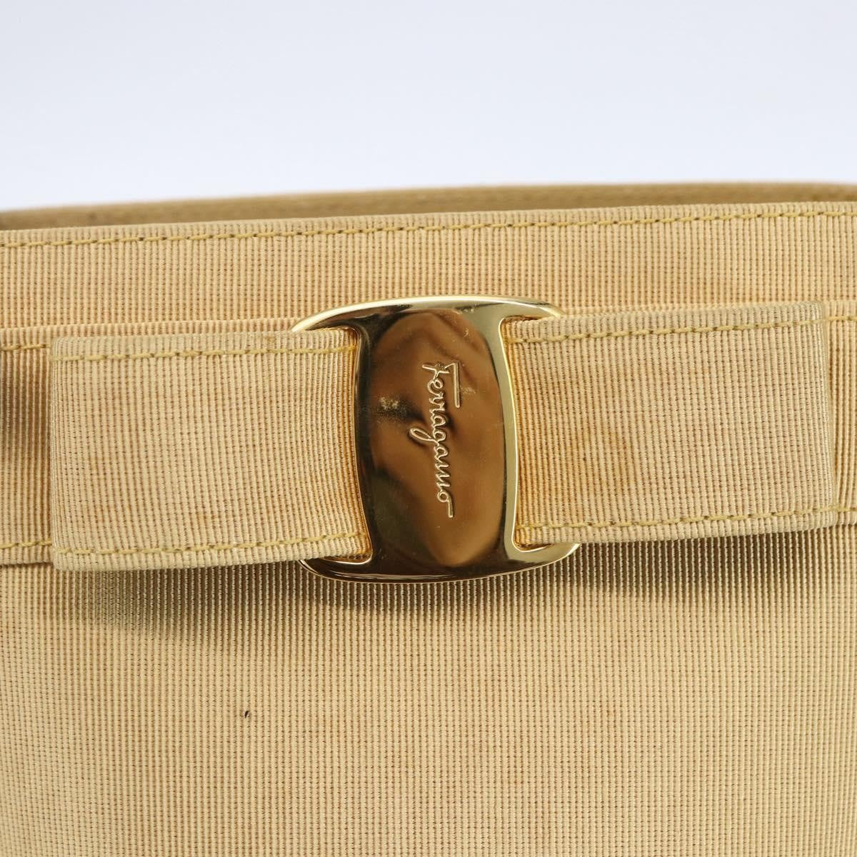 Salvatore Ferragamo Vala Handbag Canvas, YELLOW, CANVAS, Handbag
