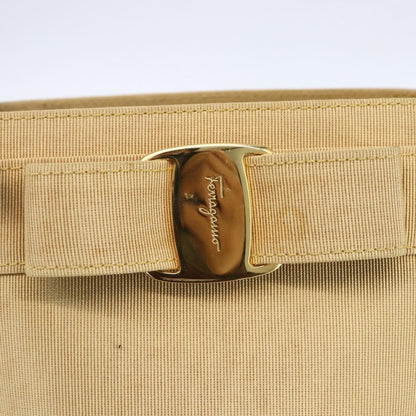 Salvatore Ferragamo Vala Handbag Canvas, YELLOW, CANVAS, Handbag