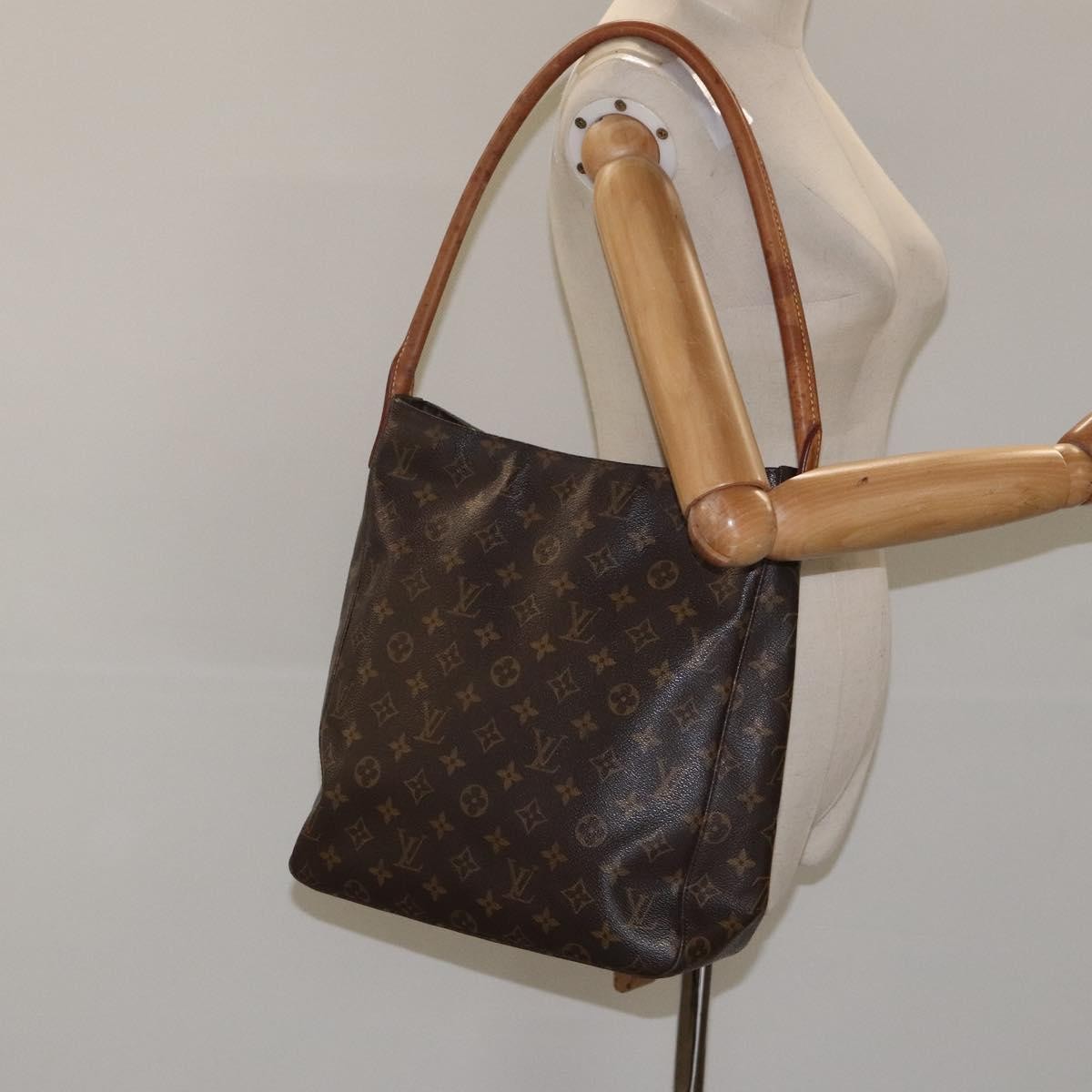 Louis Vuitton Looping Handbag Monogram Canvas, BROWN, CANVAS, Handbag