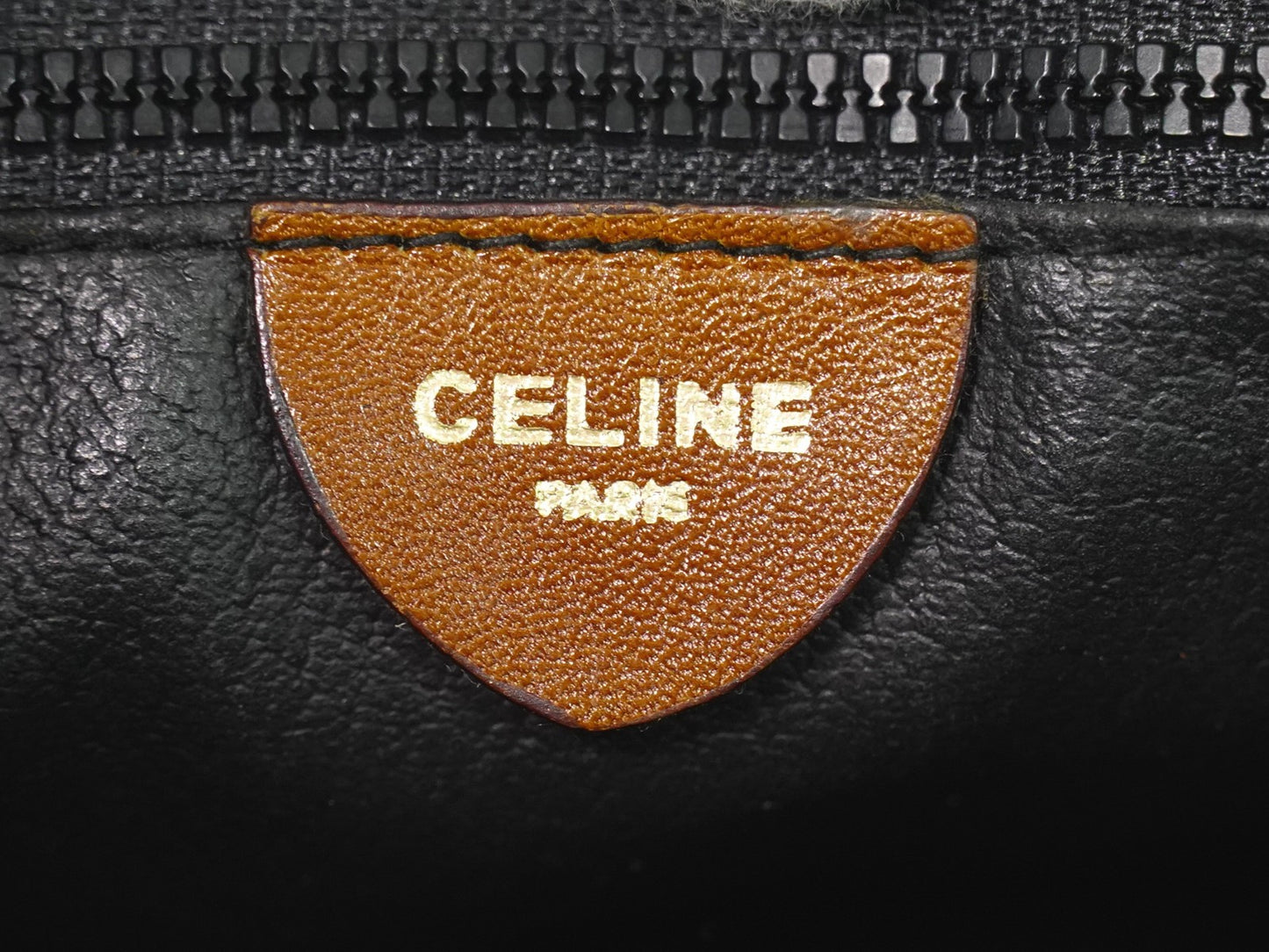 Celine Vintage Shoulder Bag Leather, BLACK, LEATHER, Shoulder bag