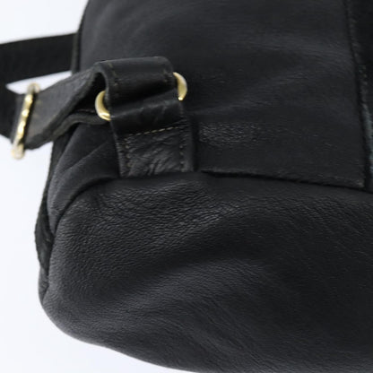 Fendi Logo Flap Drawstring Backpack Leather, BLACK, LEATHER, Backpack