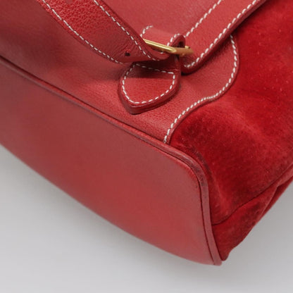 Gucci Bamboo Tassel Backpack Suede, RED, SUEDE, Backpack