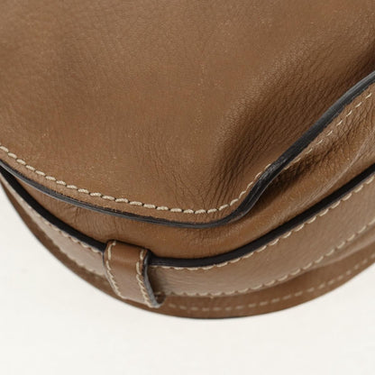 Chloe Marcie Saddle Bag Leather, BEIGE, LEATHER, Shoulder bag