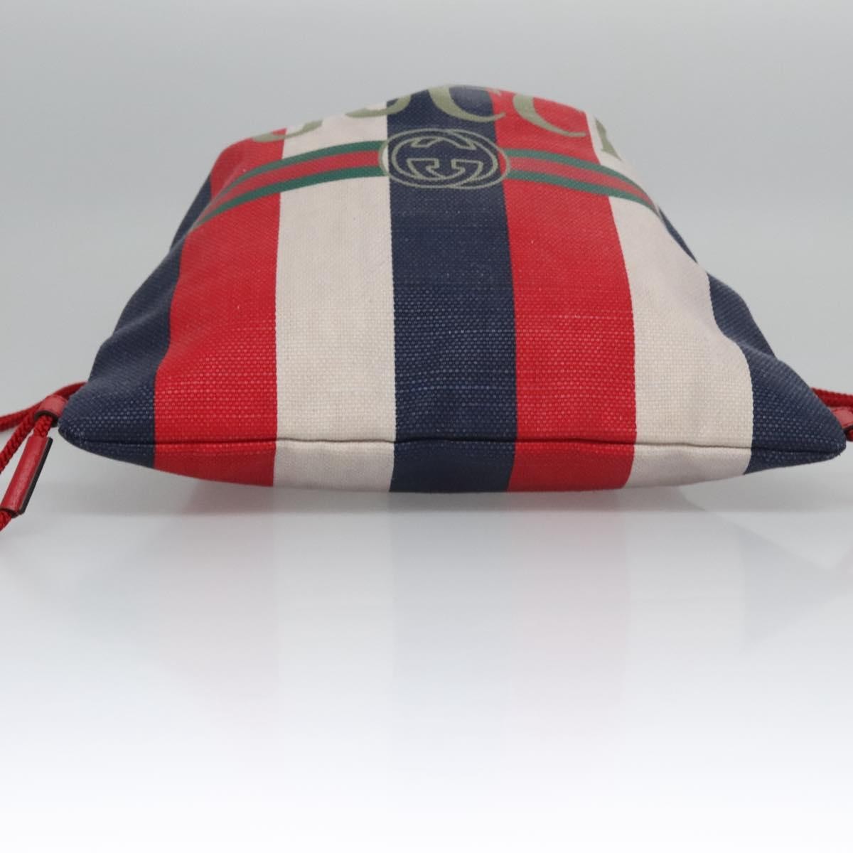 Gucci Logo Drawstring Backpack Striped Canvas, MULTICOLOUR, CANVAS, Backpack