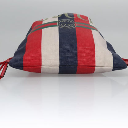 Gucci Logo Drawstring Backpack Striped Canvas, MULTICOLOUR, CANVAS, Backpack