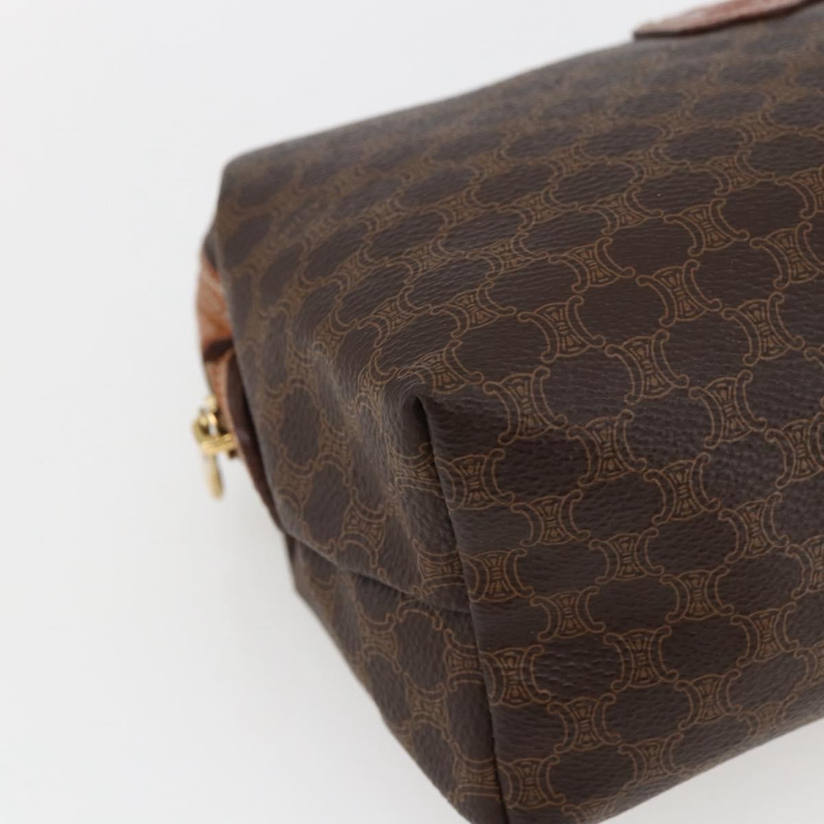 Celine Macadam Pochette Canvas and Leather, BROWN, CANVAS, Clutche & pouche