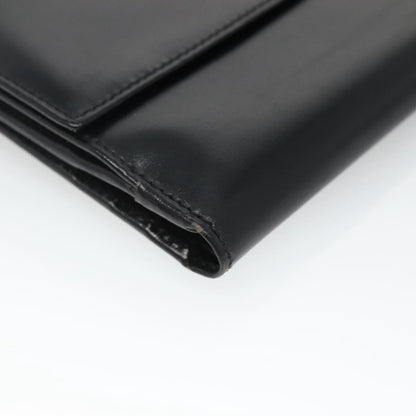 Celine Circle Logo Compact Wallet Leather, BLACK, LEATHER, Wallets
