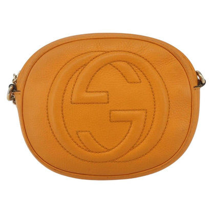 Gucci Soho Chain Bag Leather, ORANGE, LEATHER, Shoulder bag