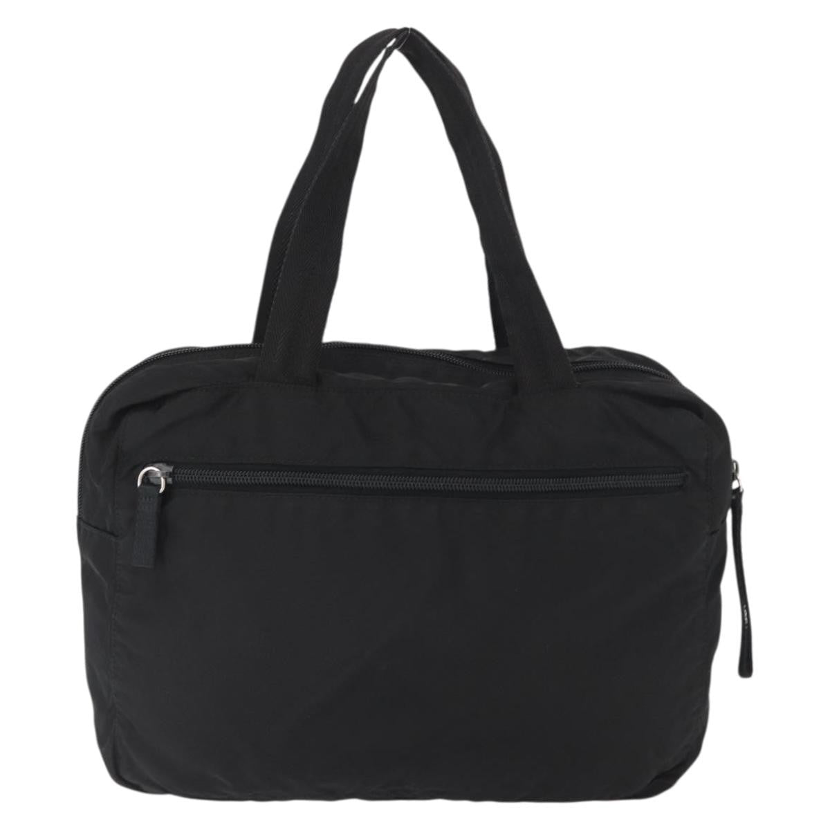 Prada Vintage Zip Handbag Tessuto, Black, Nylon, Handbag