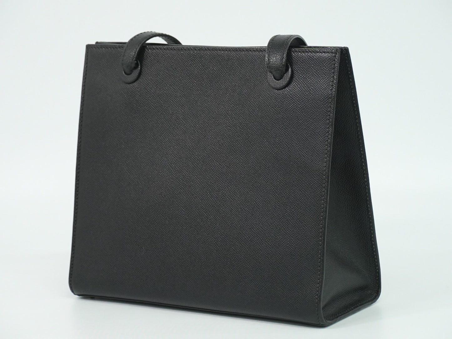 Chanel Vintage Logo Tote Leather, BLACK, LEATHER, Tote bag