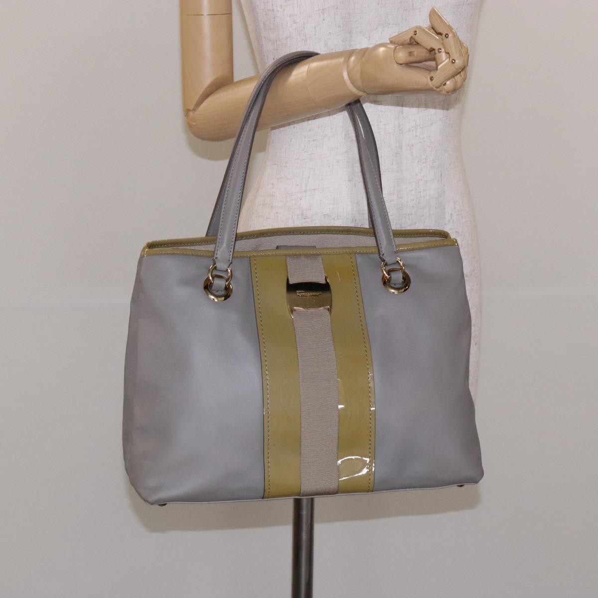 Salvatore Ferragamo Vala Handbag Leather, GRAY, LEATHER, Handbag
