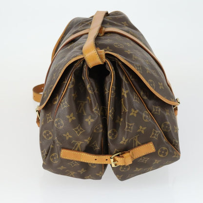 Louis Vuitton Saumur Handbag Monogram Canvas, BROWN, CANVAS, Shoulder bag