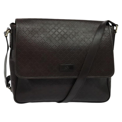 Gucci Gucci messenger flap bag leather, Brown, Leather, Shoulder Bag