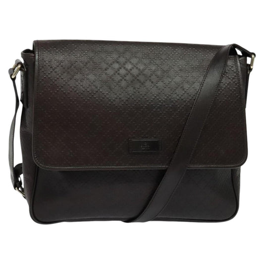 Gucci Gucci messenger flap bag leather, Brown, Leather, Shoulder Bag