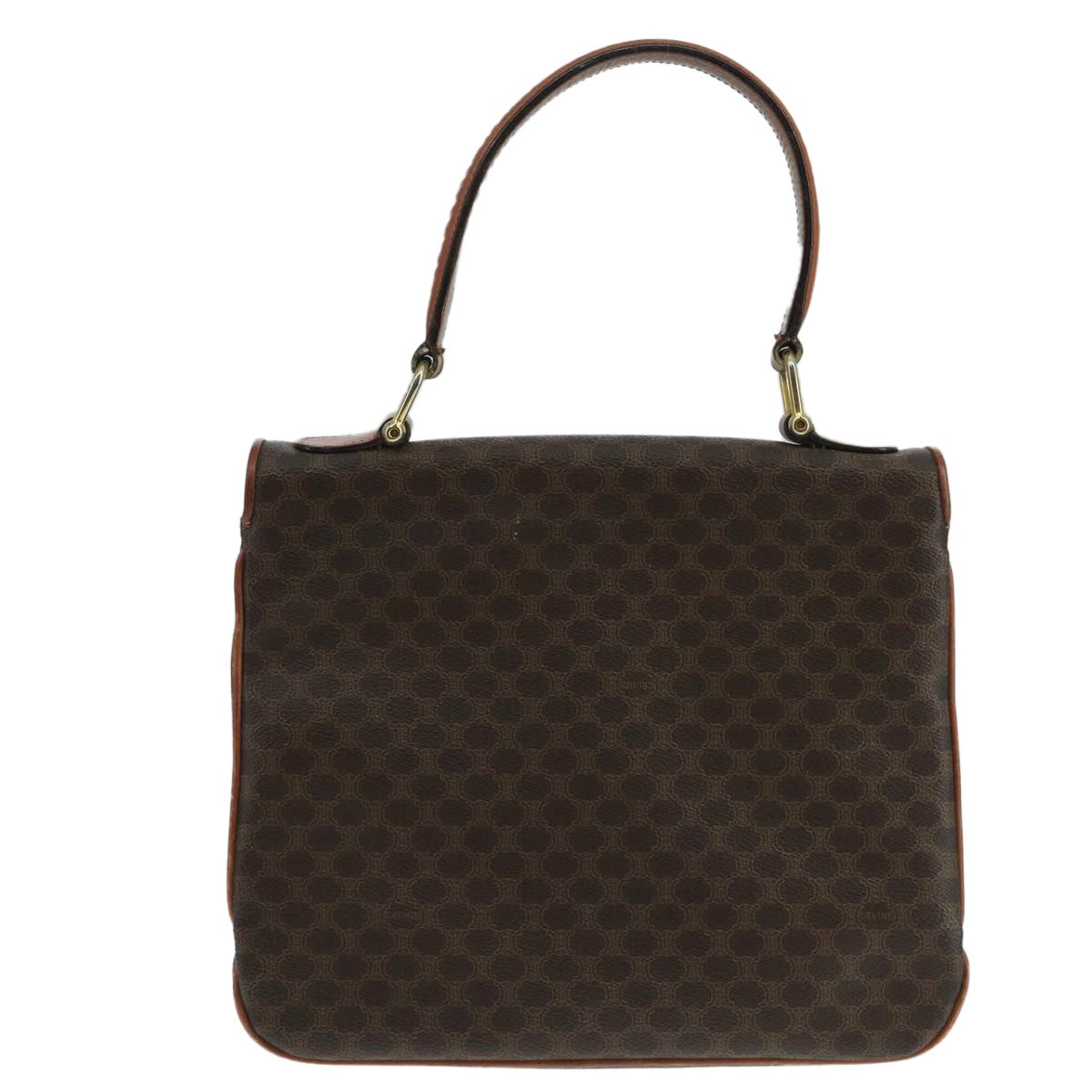 Celine Vintage Macadam Handbag Canvas, BROWN, CANVAS, Handbag