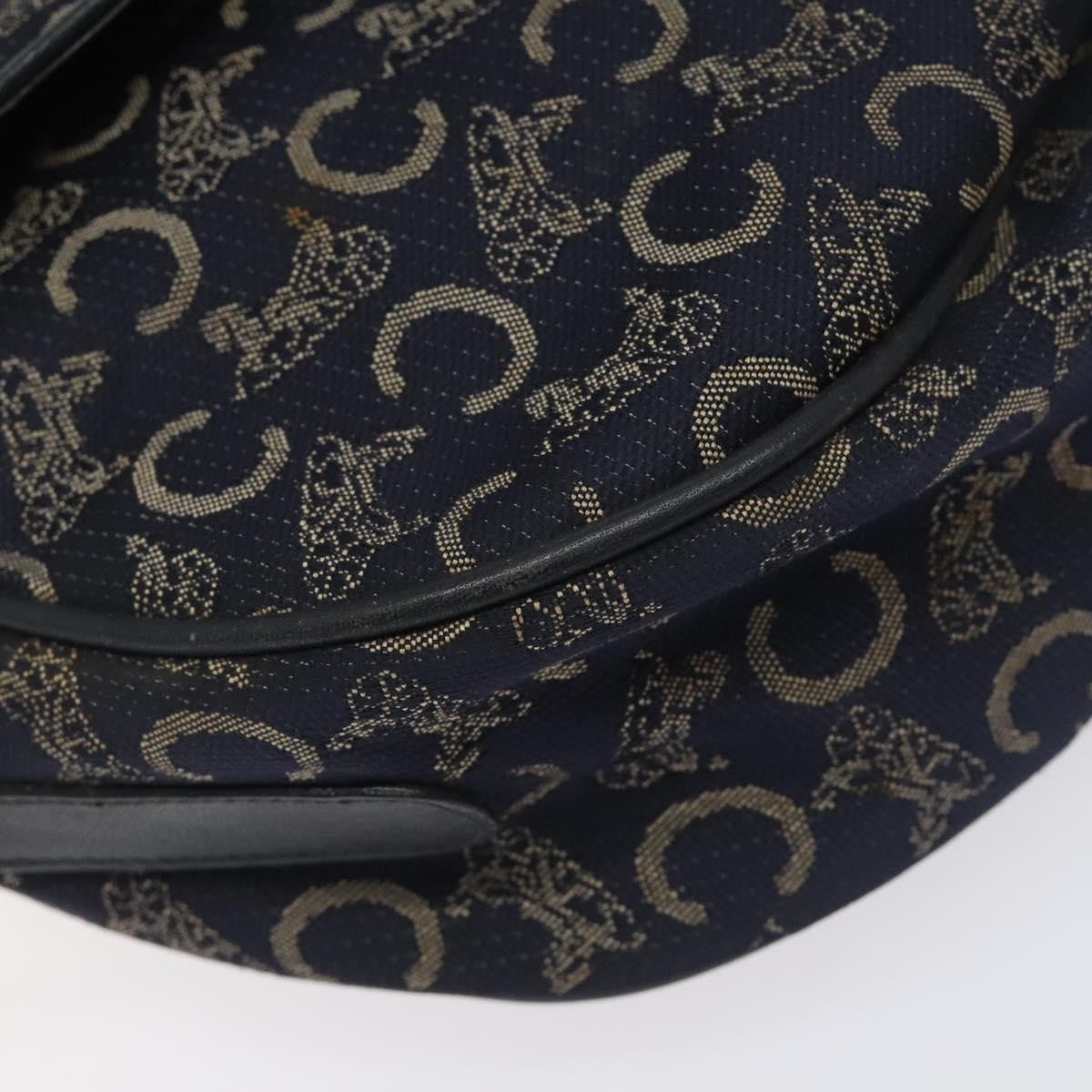 Celine C Sulky Shoulder bag Canvas and Leather, NAVY, CANVAS, Shoulder bag