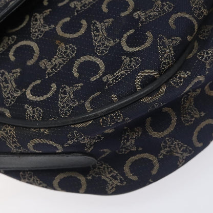 Celine C Sulky Shoulder bag Canvas and Leather, NAVY, CANVAS, Shoulder bag
