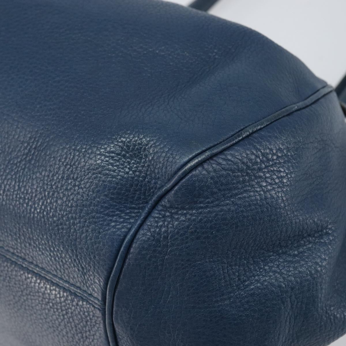 Salvatore Ferragamo Gancini handbag Leather, BLUE, LEATHER, Handbag